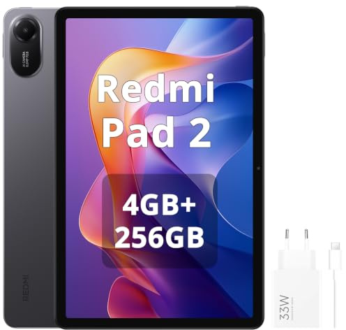 XIAOMI Redmi Pad 2-11 Android Tablet (resolución 2.5K, 90Hz), 4+256GB de memoria interna, MediaTek Helio G100 Ultra, batería de 9000 mAh, altavoz Dolby Atmos Quad con 33 W HyperCharge