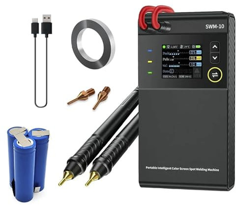 Saldatrice a punti portatile for batterie SWM-10, saldabile a 5000 mAh, doppio impulso, LCD da 1,8'', kit for saldatrice a punti for batterie 18650, spessore di saldatura massimo di 0,25 mm