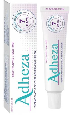 Adheza Dental Adhesive, Adheza Denture Fixative, Adheza Thermoplastic Dental Adhesive, 𝐀𝐝𝐡𝐞𝐳𝐚 Denture Paste, 𝐀𝐝𝐡𝐞𝐳𝐚 for False Teeth, Strong Hold Denture Fixative for Daily Adults (1PCS)