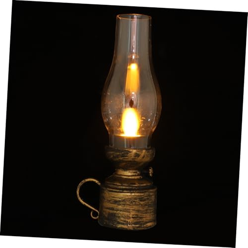 Alipis 4piezas Led Lámparas Aceite Vintage Emulación Llama Lámpara Petróleo Decoración Creativa para Salón Oficina y Bares