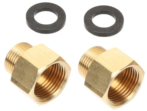 YARNOW Adaptador De Propano De Latón 2 Piezas 3/8 Interior a 9/16 Exterior para Manguera De Gas En Caravanas y Parrillas Al Aire Libre Alta Resistencia y Conectores Seguros