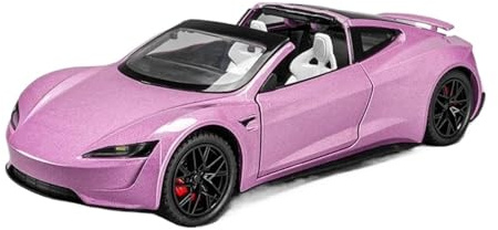 1:24 Passend für Tesla Roadster Supercar-Legierungsmodell. Metalldruckguss. Ton und Licht ohne Batterien(Pink)