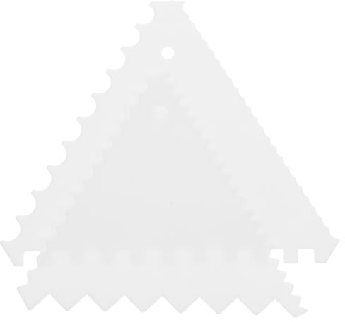 Toyvian 8pcs Plastic Cake Scraper with Dual Fine and Coarse Teeth for Decorating and Smoothing Buttercream Frosting Triangle Spatulas for Baking and Cake Decorating Tools
