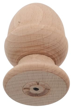 TOPBATHY Unbehandelte Holzspitze 6X10cm Runde Holzkugel als Bettpfostenabschluss und Treppendekoration Selbstgemacht Holzaufsatz mit Natürlicher Maserung für Möbel und Lampen