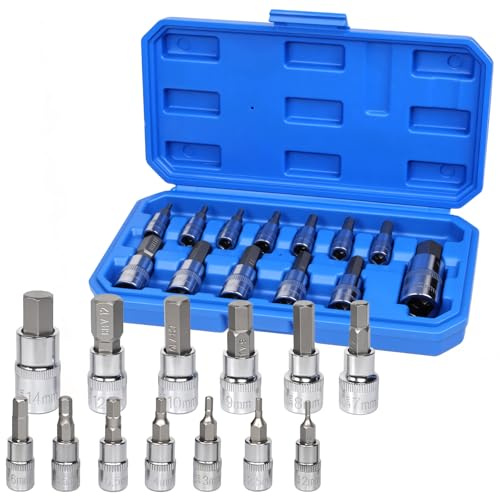 AFEPHE Juego de llaves hexagonales de 13 piezas, juego de llaves hexagonales internas para llaves dinamométricas y taladros (2 mm-14 mm)
