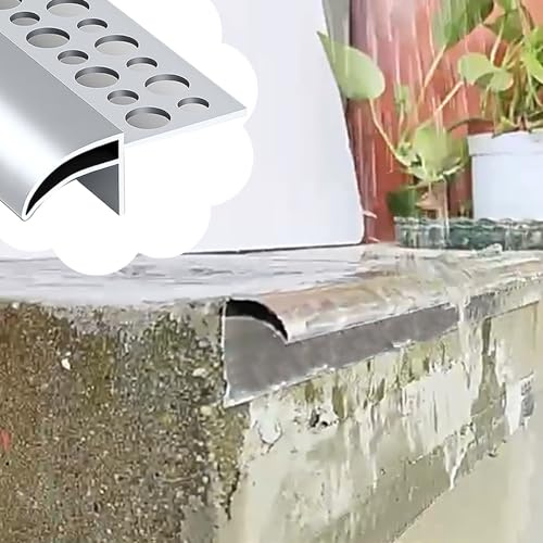 Dailify Perfil Antigoteo para Pared, Canalón Deflector de Lluvia de Aluminio para Patio, Protector de Alféizar de Ventana/bBorde de Techo para Casa/Hotel(15m (49ft))