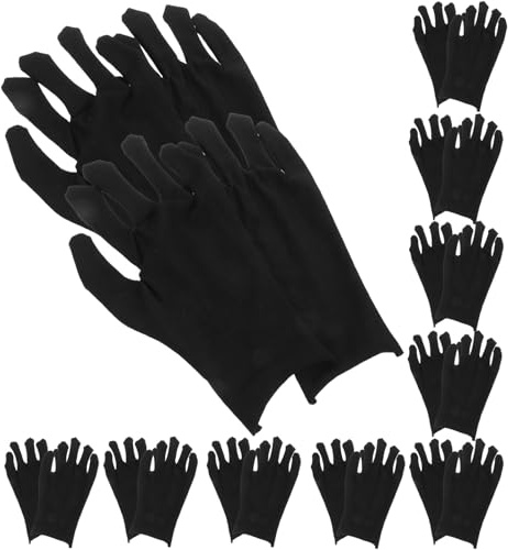 Hemobllo Guanti da Lavoro in Cotone Neri 12 Paia Taglia l Resistenti e Antimacchia per Lavori Industriali e Pulizie Professionali