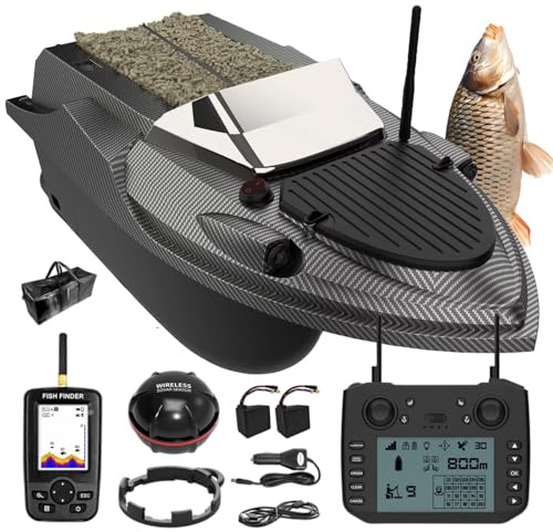 Bateau amorceur GPS echosondeur avec sondeur de pêche + Dual GPS BeiDou, 800 m portée,180 waypoints,largage 3 kg,livraison appâts,pose hameçon,traction filet,kit complet performant pour la pêche