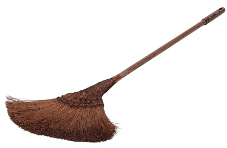 Natural Fiber Soft Bristle Dust Mop 90x30cm with Long Oak Handle, Antistatic Cleaning Broom for Indoor & Outdoor Use, Perfect for Home & Office Cleaning