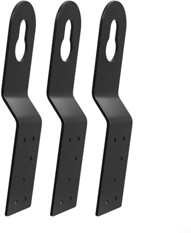 Vasiumic Paquete de 3 hebillas de anclaje de seguridad de techo de aleación de aluminio, marcos de madera de gancho de caída resistente, kit de pernos de anclaje de techo negro