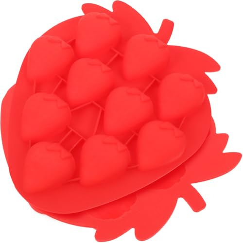 HANABASS 2piezas Molde de Silicona para Bizcocho con Forma de Fresa Molde Creativo para Hacer Chuches Pasteles y Chocolate para Manualidades y Fiestas Cavidades Material Resistente