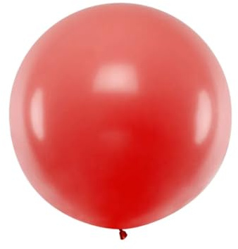 Ballon XXL Jätteballong 1 m röd pastell jumbo ballong ballong hellium rund fest