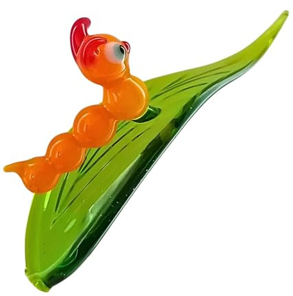 Orchideenstab Blatt mit Raupe (d/gelb), Normale Ausführung