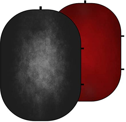 Kate Schwarzer Faltbarer Hintergrund, 1,5 x 2 m, roter Fotohintergrund, tragbar, faltenfrei, Pop-Up-Hintergrund, Fotostudios, Requisiten