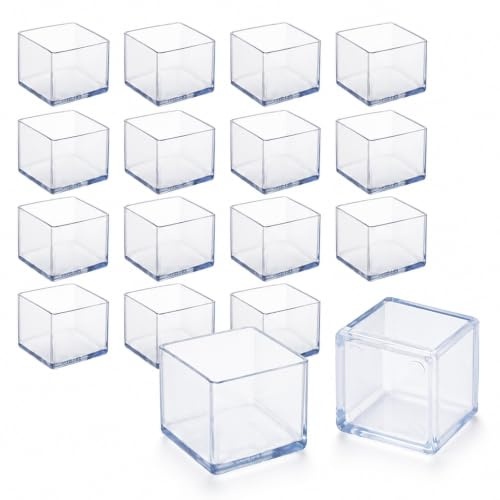Stuhlbein-Bodenschoner, quadratisch, 20 x 20 mm, Silikon, Stuhlbeinkappen, Möbelfußschoner, frei bewegliche Tischbeine, um Hartholzböden Kratzer zu vermeiden und Lärm zu reduzieren, 16 Stück