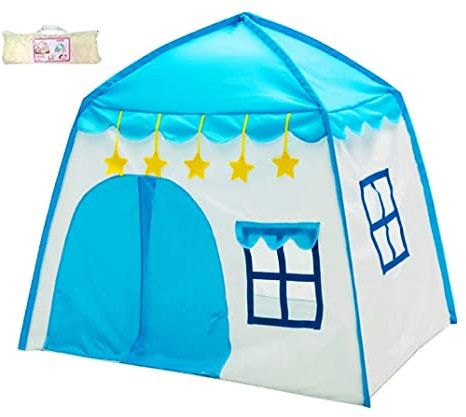 Floving Plegable para niños, Carpa de Juegos para niños, Tienda de bebé para Interior y Exterior, casa de Juegos de yurtas para Guardar Juguetes, con Bolsa de Transporte (Estrella Azul)