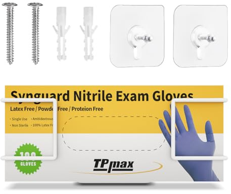 Large Size Gloves Box Holder Glovesbox Wire Rack Dispenser for Gloves,Tissues Towels Organizer - Mounting Accessories Included - Holds 1 Box - Perfect for Lab, Food Service and Home