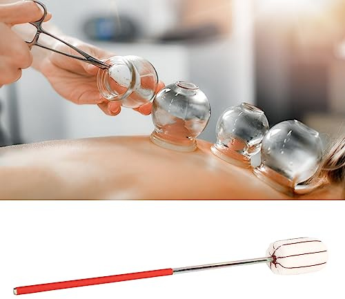 2PCS Reusable Fire Cupping Stick, Stainless Steel Cupping Ignition Rod with Wood Handle, for Beauty Salon Massage Foot Bath Shop