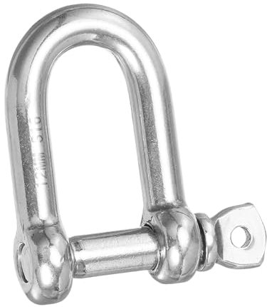 PATIKIL Screw Pin Shackle M12 1/2 1940lbs, 316 Stainless Steel D Ring Shackle for Chains Wire Rope Outdoor, Silver