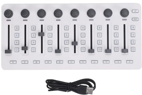 USB Bluetooth Midi Controller Mixer Wire Less Midi Mixing Console 360 Degree Rotating Encoders Keyboard 8 Push Buttons 43 Control Keys 8 Knobs