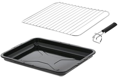 Masterpart Oven Cooker Grill Pan Kit 390mm x 300mm Tray Wire Grid Rack Handle To Fit Belling Cookers & Ovens