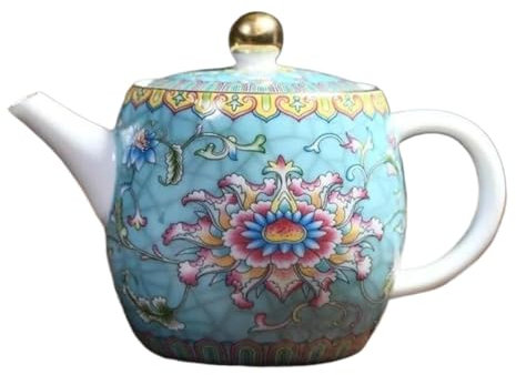 Théière en céramique, Service à thé de l'après-midi Théière Gaiwan en céramique de Chine orientale Service de cérémonie du thé Théière à peinture émaillée Bouilloire chauffante en porcelaine Service à