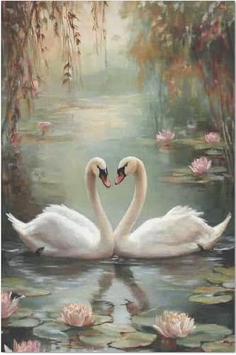 The Shabby Hummingbird Swan Romance Large Decoupage Paper, 21 x 29 (For Furniture, large projects)