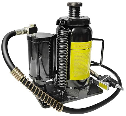 Air Hydraulic Bottle Jack, 20 Ton/40000 LBS Bottle Jack, 10.23-20.07 inch Lifting Range, Manual Handle and Air Pump, for Car, Pickup, Truck, RV, Auto Repair, Industrial Engineering