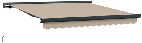 vidaXL Toldo retráctil Beige 350 x 250 cm Lona y Aluminio