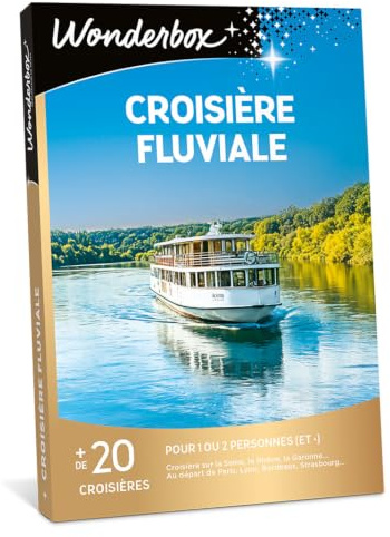 WONDERBOX - Croisière Fluviale - Coffret Cadeau - Idée Cadeau Divertissement | 1 croisière ou 1 location de bateau au choix - Plus de 20 croisières - Sur un fleuve en France : Seine, Canal du Midi, Rhône