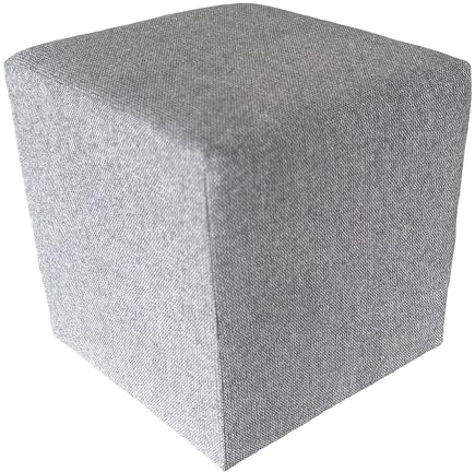 Extrasen Hocker Wohnzimmer Sitzhocker - Quadratisch 40 x 40 cm - Sofahocker - Tornado Stoff - Grau