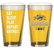 Kirin Ichiban Beer Glasses 16 oz. Prime Brew Japanese Beer Pint Set of 2 by Kirin Ichiban