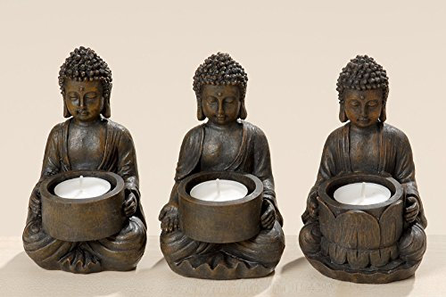 Buddha Teelichthalter Teelicht Kerzenhalter 3er Set
