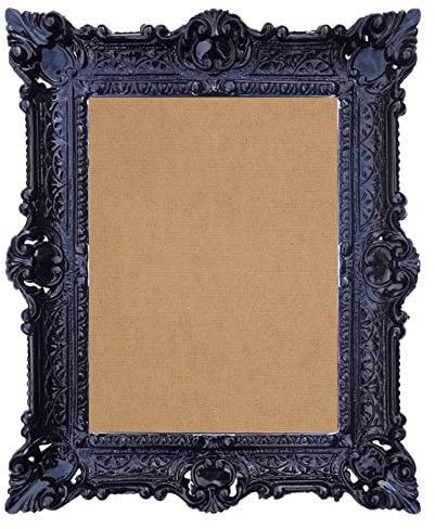 BILDERRAHMEN BAROCKRAHMEN mit GLAS 56x46cm RECHTECKIG REPRO Bilder für 30x40cm oder 40x30 cm BAROCK ANTIK (Schwarz) 50TR