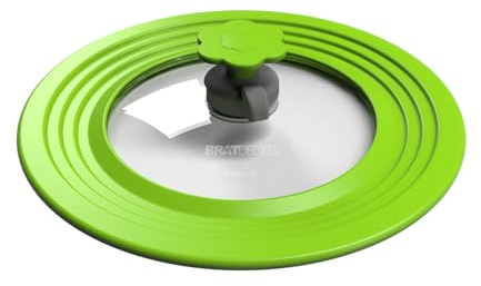 Kochblume Bratdeckel mit Automatikventil | Hitzebeständig bis 180°C | Spülmaschinenfest | Für Töpfe und Pfannen von 22-28cm | Farbe: limette
