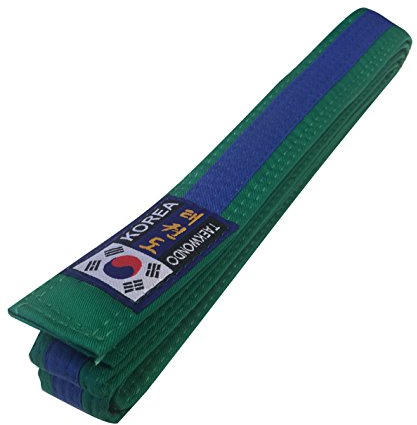 Budodrake Korea Taekwondo Gürtel grün-blau (Mittelstreifen)