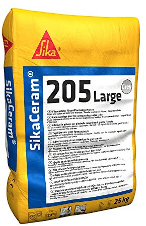 Sika - SikaCeram 205 Large, Gris - Adhesivo en polvo para azulejos cerámicos de gran formato - Para interior y exterior - 25 kg