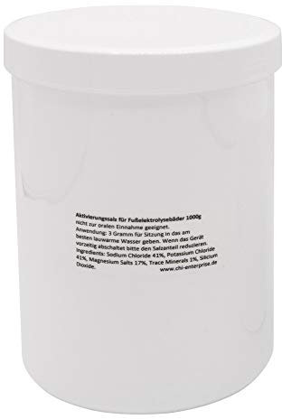 1000 g Sal activadora para Hydrosana, Bioenergiser Detox Spa, Ion Cleanser, Royal Spa y otros baños de pies - contenido reducido de sodio, enriquecido con potasio y magnesio