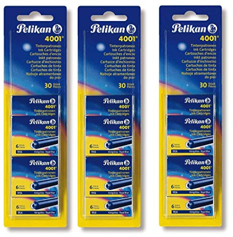 Pelikan 330845 Patronen 5er Packung, Blau (15 Päckchen, Blau)