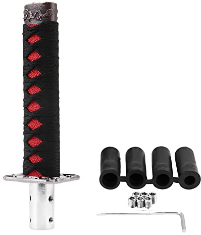 Universeller japanischer Schaltknauf, Schalthebelmanschette für Auto mit manuellem und automatischem Getriebe, Schwarz und Rot