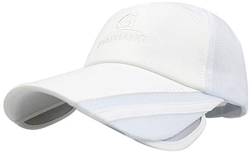 FEOYA - Casquette de Baseball Unisext Visière Réglable Chapeau de Soleil Femme Homme Lègére Séchage Rapide pour Sports Pêche Couleur Blanc