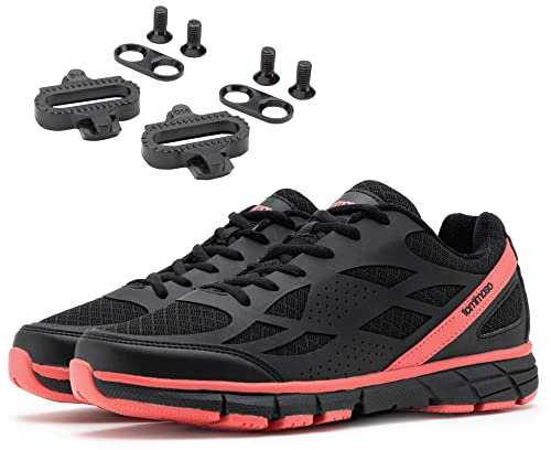 Tommaso Venezia SPD Ready-to-Ride Cycling Shoes for Women Indoor Cycling with Pre-Installed SPD Cleats, Works with Most Spin Class Indoor Bikes & Road Bikes—Pink—Size 6US—36EU