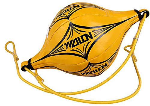 SYMX Doppelendball Boxen, Boxing Speed Ball, elastischer professioneller Doppelendball Punchingball Reflex Fightball Trainingsball für Fitnessstudio MMA Boxen und andere Stanztraining,Gelb