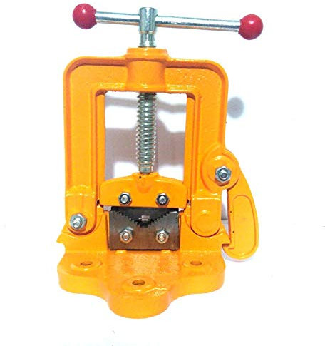 FAST WORLD SHOPPING ® Morsa Da Banco Per Tubi 10-85Mm Morsetta Apertura Ribaltabile Stringente Graffette Acciaio Strettoia Ganasce Dentate In Acciaio