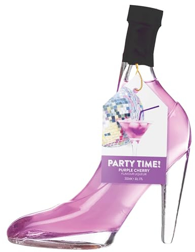 Ginovation Purple Cherry Liqueur Stiletto Shoe Bottle by Blue Tree Gifts. 17% ABV, 35cl, Gift for her.