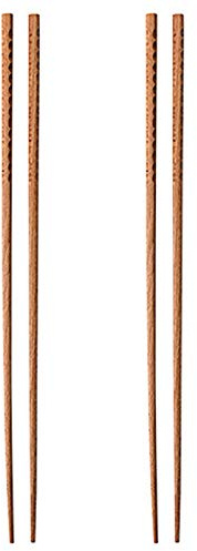 2 pares de palillos de cocina de bambú de 33/42 cm, fideos fritos caseros súper largos palillos de cocina para olla caliente, freír (tamaño: 42 cm)