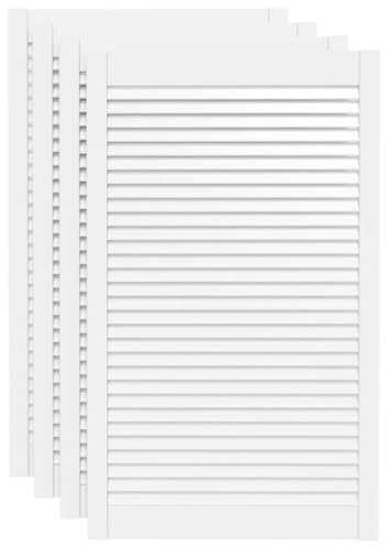 vidaXL Skåpluckor lamelldesign 4 st vit 99,3x59,4 cm massiv furu
