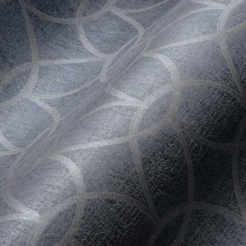 Architects Paper Lyxdesign fibertapeter cirklar blå grå geometrisk 375644 tapet retro 10,05 x 0,53 m tillverkad i Tyskland