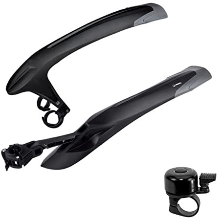RBRL RL-990F/R Schutzblech-Set Spritzschutz für MTB 24-29 Schwarz inkl. Fahrradklingel