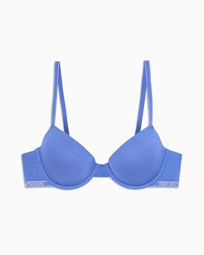 EMPORIO ARMANI Woman Essential Push-up BH mit Nieten, abnehmbare Pads, Violett, 36, Lapislazzuli, 36 / A